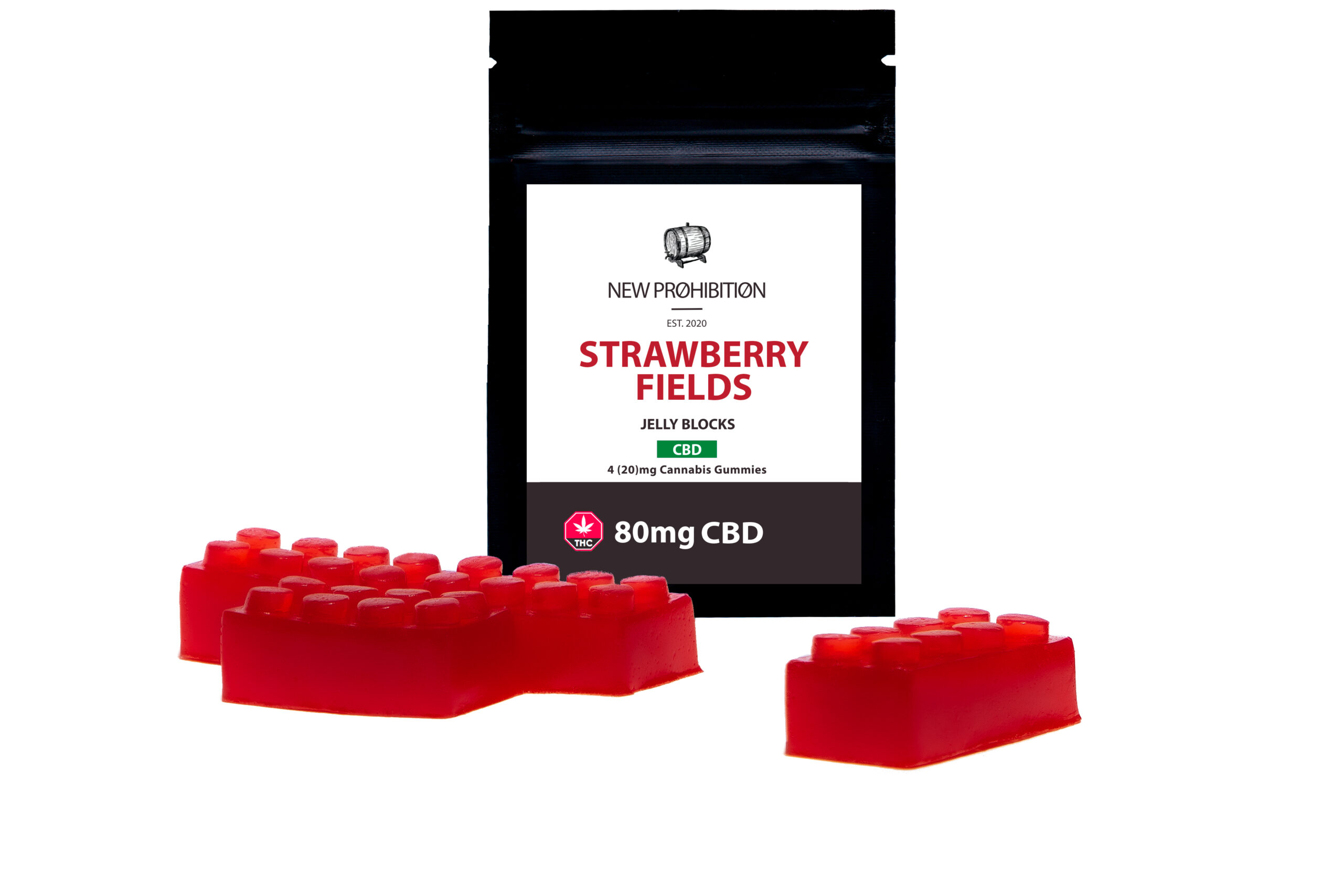 CBD Strawberry New Prohibition CBD Jelly Blocks