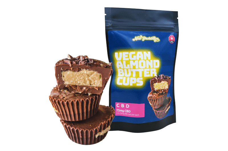 New Prohibition Vegan CBD Almond Butter Cups – 75mg Pure CBD 1 CBD-almond-butter-cup2