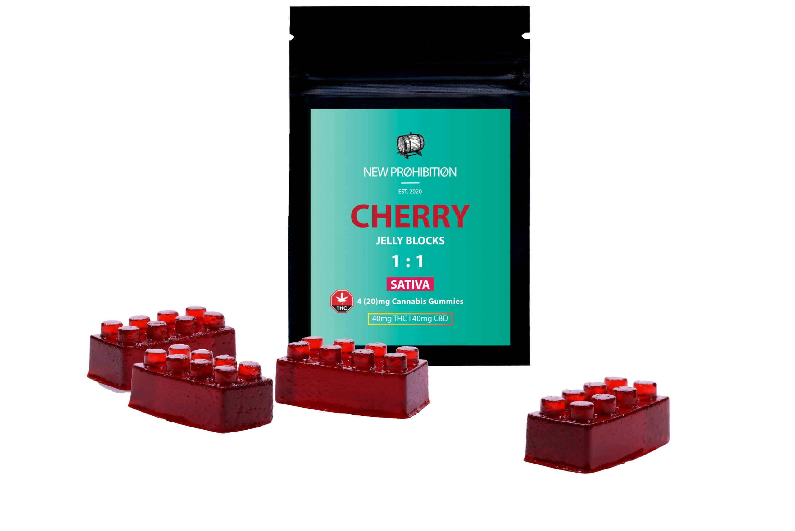 Cherry 1 to 1 Sativa New Prohibition Cherry 1:1 Sativa Gummies